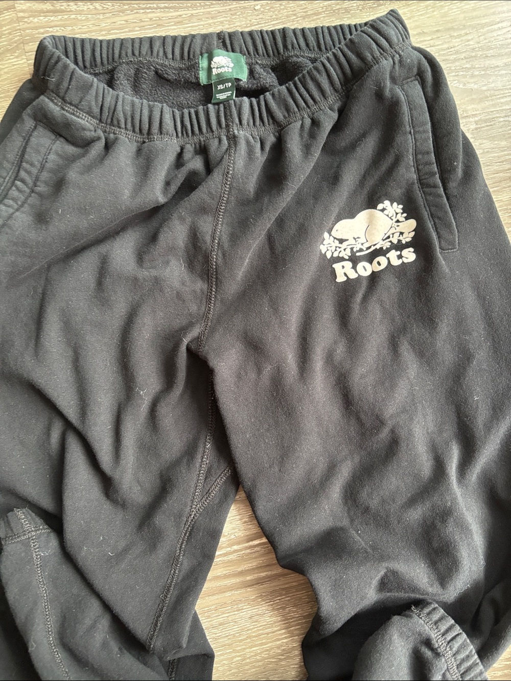 Roots Black Sweatpants with Logo